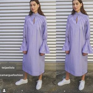 TEIJA Pleated Cotton Women’s Shirtdress
